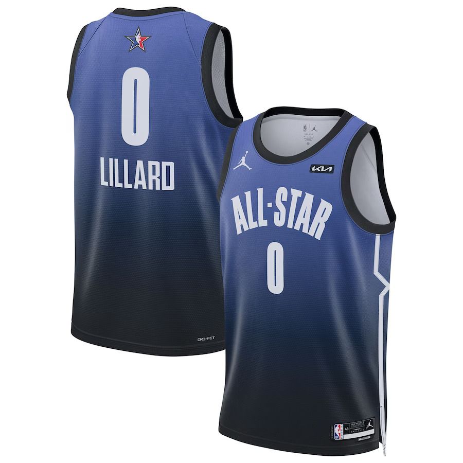 Men Portland Trail Blazers 0 Damian Lillard Jordan Brand Blue 2023 NBA All-Star Game Swingman NBA Jersey